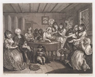 Skøgens begravelse, designet 1732, trykt 1744 (ætsning og gravering)