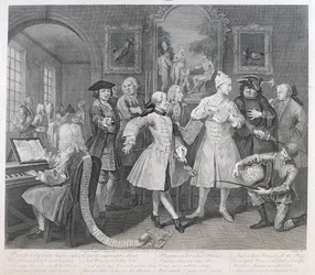 The Rakes Levee, plade II, fra A Rakes Progress, 1735