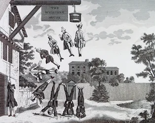Vejehuset. (absolut gravitation) af William Hogarth