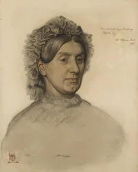 Mrs Thomas Combe (1806-1893) (rødt og sort kridt)