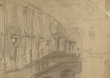 Recto: Studie af London Bridge for 