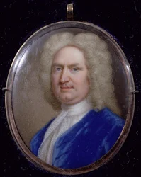 Miniature af George Frederick Handel (1685-1759) (emalje på kobber)