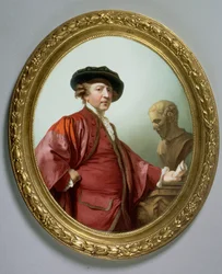 Portræt af Joshua Reynolds (1723-92) 1786 (emalje på kobber)