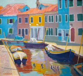 Burano, Venedig (olie om bord)