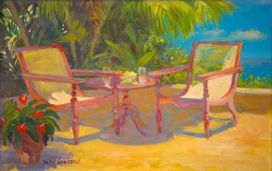 Caribisk terrasse (olie om bord)
