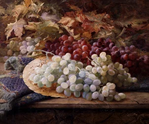 Røde og hvide druer. Maleri af William Jabez Muckley (1837-1905) Privat samling.
