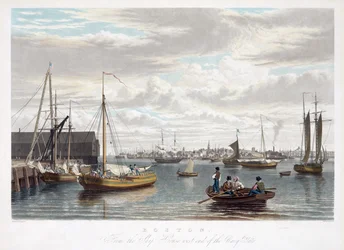 Boston, fra Ship House, vestenden af Navy Yard, ca. 1833