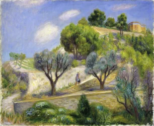La colline de Vence - "Terrasseret bakke, Vence" Maleri af William James Glackens (1870-1938) Olie på lærred