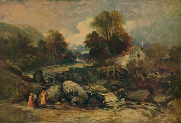 Dol-y-Garrog Mill nær Llanrwst, Caernarvonshire, c1844