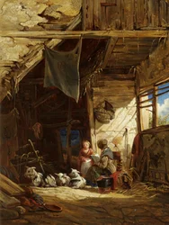 Interiør med geder - Bettws-y-Coed