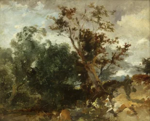 Study of Trees, ca. 1840 (olie på kobber)