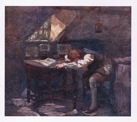 Du kilde til al min lyksalighed og al min ve, du fandt mig først fattig, og holder mig sådan (farve litho)