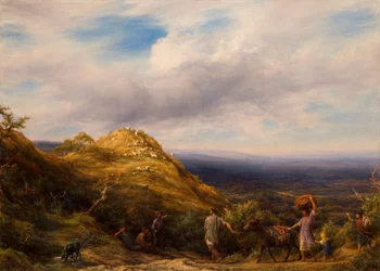 En skovklædt dal og bakke, 1865.