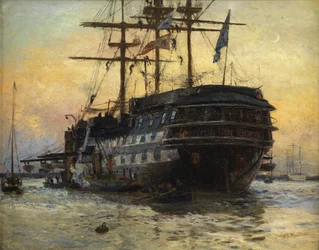HMS Warspite (olie på lærred)