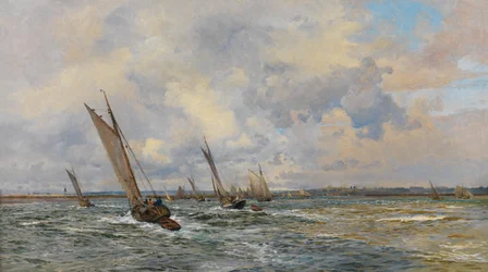 Rejer, der trækker til Windward (olie på lærred)