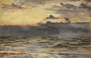 Undersøgelse til The Sea-Beach after a Storm (Olie ombord)