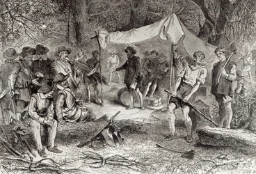 Den første dag i Jamestown, 14. maj 1607, fra 