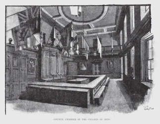Council Chamber of College of Arms (litho)