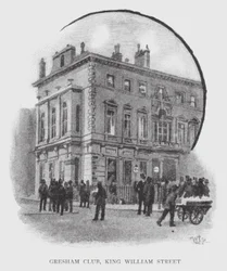 Gresham Club, King William Street (litho)