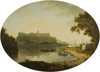Udsigt over Villeneuve-les-Avignon, ca. 1770 (olie på lærred)