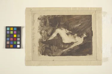 Siddende nøgen (monotype)