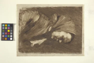 Kvinde i tørklæde (monoprint)