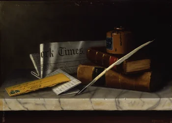 Stilleben med brev til Mr. Clarke, 1879 (olie på lærred monteret på masonit)