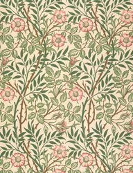 «Sweet Briar», tapetdesign, trykt af John Henry Dearle (1860-1932), 1917