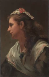 Hans første model - Miss Russell, ca. 1873 (olie på lærred)