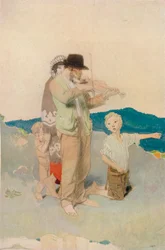 Spillemanden, Study for Central Group in the Wayside Wedding, c1923