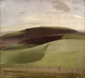 On the Downs (Wiltshire Landscape) 1924 (olie på lærred)