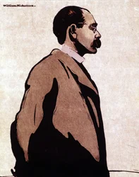 Portræt af Rudyard Kipling - af William Nicholson (1872-1949)