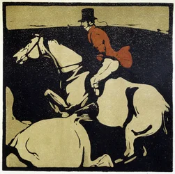 Riding: Man on Horseback - af William Nicholson (1872-1949)