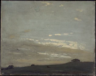 The Silver Sunset (olie på lærred lagt om bord)