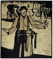 Toy Merchant, London - i "" Types of London"", af William Nicholson (1872-1949), red. Floury