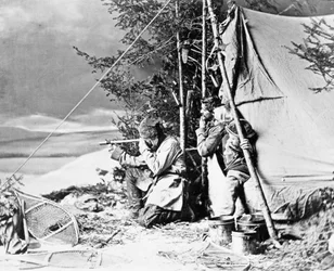 Life of the Trapper i Canada, foto af Nottman, omkring 1890.