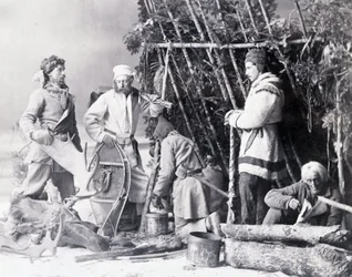Life of the Trapper i Canada, foto af Nottman, omkring 1890.