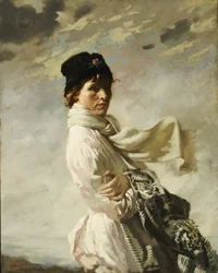 I Dublin Bay: Portræt af kunstnerens kone, 1909