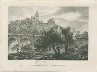 Tutbury Castle - South View: zinkograf og [begyndelsen af det 19. århundrede]
