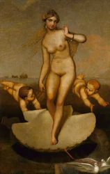 Venus leder Eneas og trojanske heste til den latinske kyst, 1862.