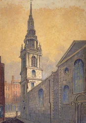 Church of St Mary le Bow fra Bow Churchyard, City of London, c1815