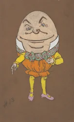Kostumedesign til Humpty Dumpty til Alice i Eventyrland, 1915