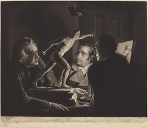 Tre personer, der ser gladiatoren i levende lys