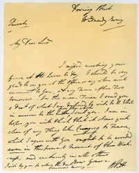 Brev fra William Pitt den yngre, oktober 1790.