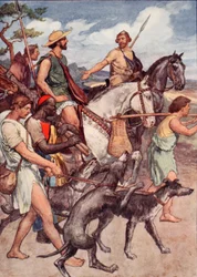 Pelopidas på vej til Theben, illustration fra 