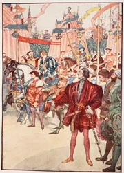 Guldklædefeltet, juni 1520, illustration fra "The Story of France Told to Boys and Girls" af Mary Macgregor, 1920