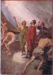 Timoleon sætter sejl mod Sicilien, fra Plutarch Lives udgivet af T C & E C Jack Ltd