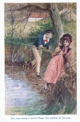 Tom kom løbende for at forhindre Maggie i at snuppe hendes kø, 1930
