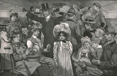 Kommer for at se kroningsoptoget, 1902.