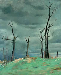 Avenue of the Château, Bourlon, Western Front (olie på lærred)